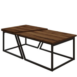 Hanah Home Juego de Mesas de Café Verona P0024623 - Nogal Rústico